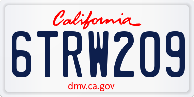 CA license plate 6TRW209