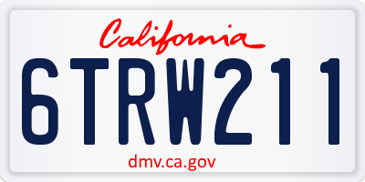 CA license plate 6TRW211