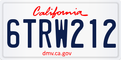 CA license plate 6TRW212