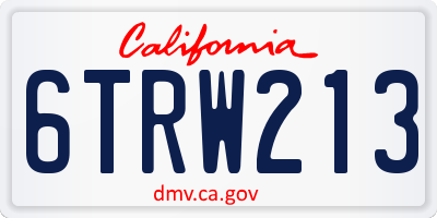 CA license plate 6TRW213