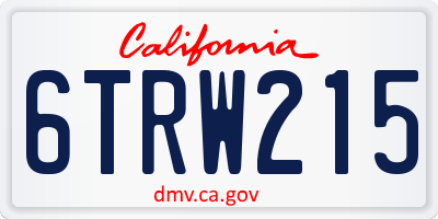 CA license plate 6TRW215