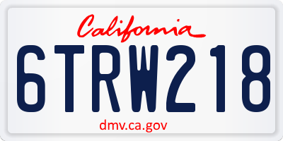 CA license plate 6TRW218