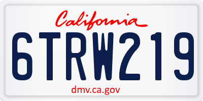 CA license plate 6TRW219