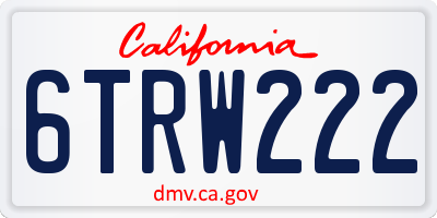 CA license plate 6TRW222