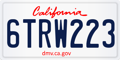 CA license plate 6TRW223