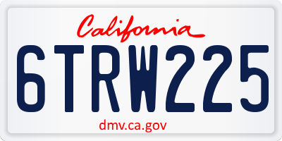 CA license plate 6TRW225