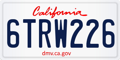 CA license plate 6TRW226