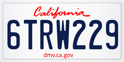 CA license plate 6TRW229
