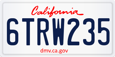 CA license plate 6TRW235