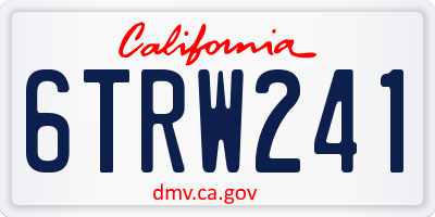 CA license plate 6TRW241