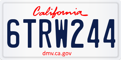 CA license plate 6TRW244