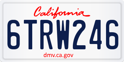 CA license plate 6TRW246