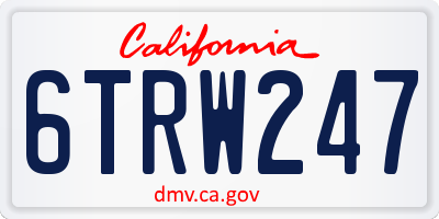CA license plate 6TRW247