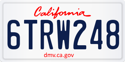 CA license plate 6TRW248