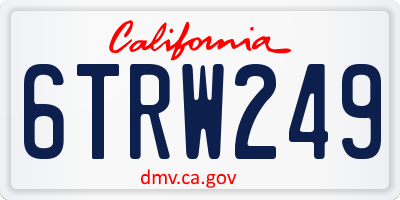 CA license plate 6TRW249