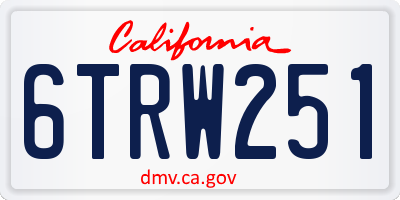 CA license plate 6TRW251