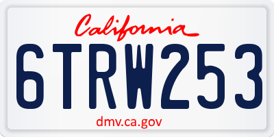 CA license plate 6TRW253