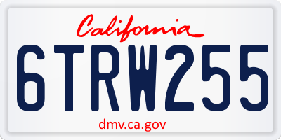 CA license plate 6TRW255