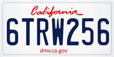 CA license plate 6TRW256