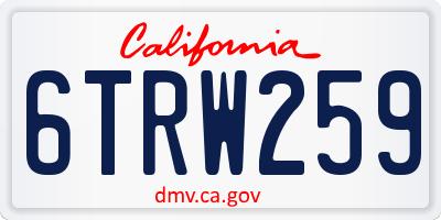CA license plate 6TRW259