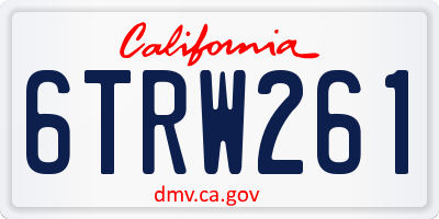 CA license plate 6TRW261