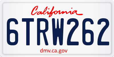 CA license plate 6TRW262