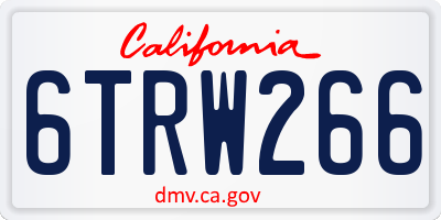 CA license plate 6TRW266