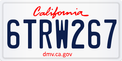 CA license plate 6TRW267