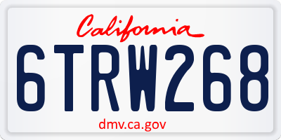 CA license plate 6TRW268