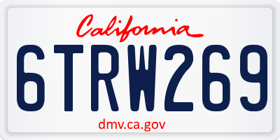 CA license plate 6TRW269