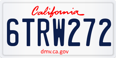 CA license plate 6TRW272