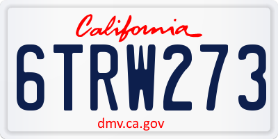 CA license plate 6TRW273