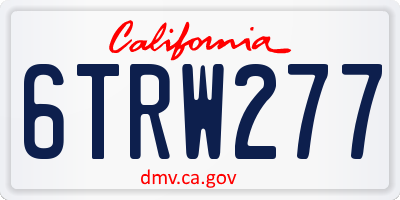 CA license plate 6TRW277