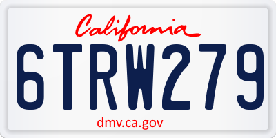 CA license plate 6TRW279