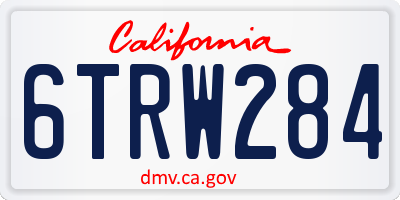 CA license plate 6TRW284