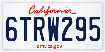 CA license plate 6TRW295