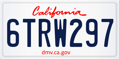 CA license plate 6TRW297