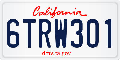 CA license plate 6TRW301
