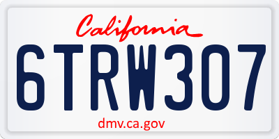CA license plate 6TRW307