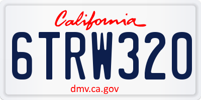 CA license plate 6TRW320