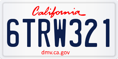 CA license plate 6TRW321