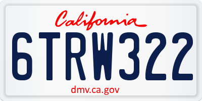 CA license plate 6TRW322