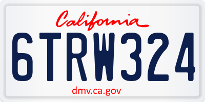 CA license plate 6TRW324