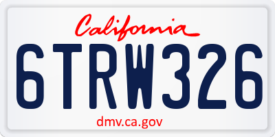 CA license plate 6TRW326