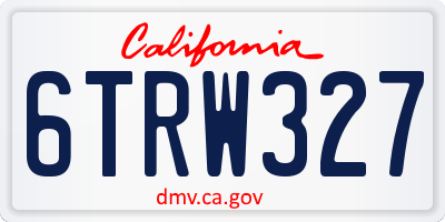 CA license plate 6TRW327