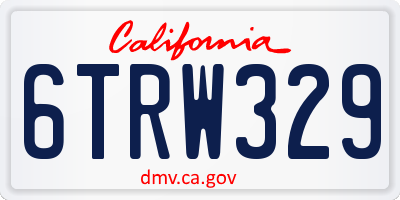 CA license plate 6TRW329