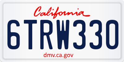 CA license plate 6TRW330