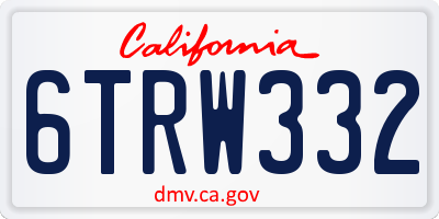 CA license plate 6TRW332