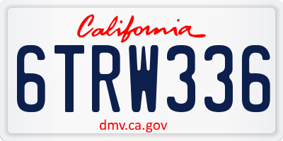 CA license plate 6TRW336