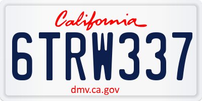 CA license plate 6TRW337